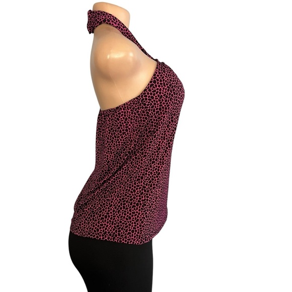Michael Michael Kors Pink Animal Print Micro-Print Halter Top - Picture 3 of 8